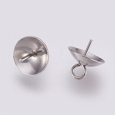 Tarnish Resistant 201 Stainless Steel Cup Peg Bails Pendants STAS-I088-M-01P-1
