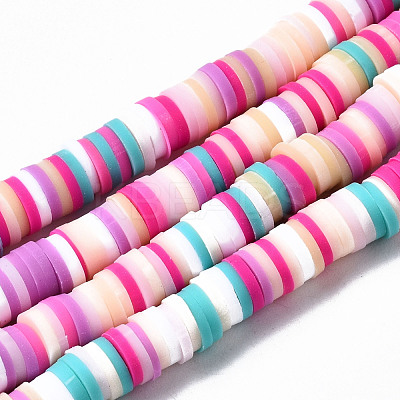Handmade Polymer Clay Beads Strands CLAY-R089-6mm-140-1