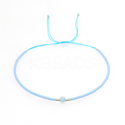 Adjustable Glass Seed Bead Braided Bead Bracelets for Women VT9382-42-1