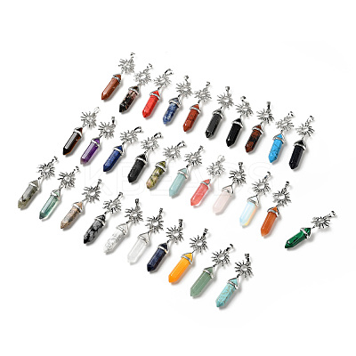 Natural & Synthetic Gemstone Double Terminated Pointed Big Pendants G-J393-BP-1