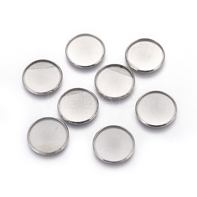 Tarnish Resistant 304 Stainless Steel Milled Edge Bezel Cups STAS-K099-01A-25mm-P-1