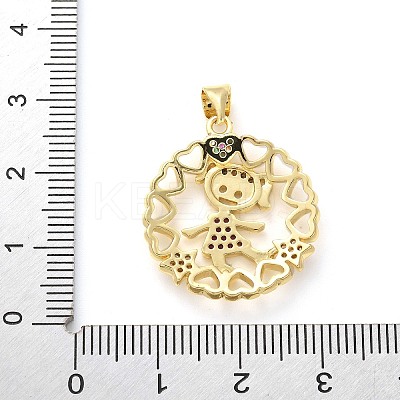 Brass Micro Pave Cubic Zirconia Pendants KK-M319-24G-01-1