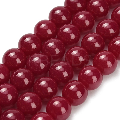 Lab Grown Red Corundum Beads Strands G-L634-B03-10mm-1
