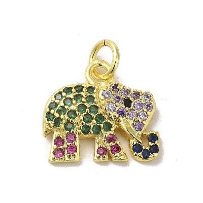 Real 18K Gold Plated Brass Pave Cubic Zirconia Pendants KK-M283-02B-02-1
