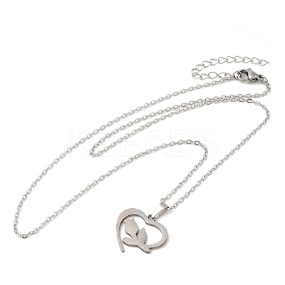 Non-Tarnish 306 Stainless Steel Pendant Necklace for Women LS-NJEW-Q772-01P-05-1