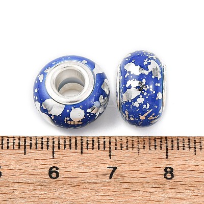 Opaque Resin Rondelle European Beads RESI-Z046-03D-1