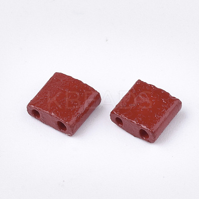 2-Hole Baking Paint Glass Seed Beads SEED-S023-17C-12-1