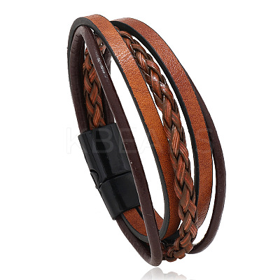 Retro Minimalist Leather Magnetic Clasp Bracelet for Men - Trendy European and American Style Jewelry LS-ST2101929-1