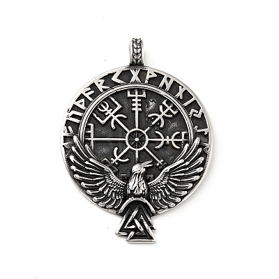 304 Stainless Steel Viking Pendants X-STAS-P309-28AS-1
