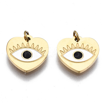 316 Surgical Stainless Steel Enamel Charms STAS-S116-379A-G-1