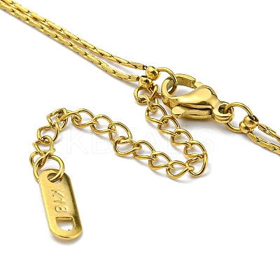 304 Stainless Steel Boston Link Chains Double Layer Necklaces BJEW-K257-04G-1