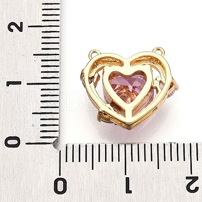 Brass Micro Pave Cubic Zirconia Charms KK-N261-05G-1