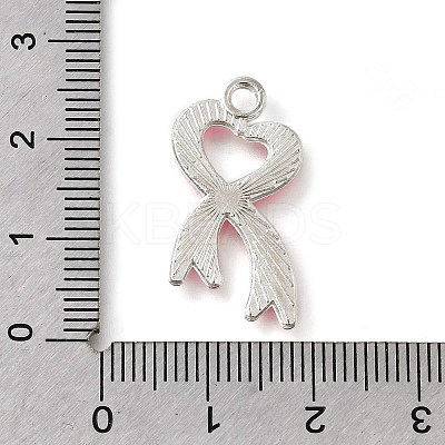 Breast Cancer Pink Awareness Ribbon Theme Alloy Enamel Pendants ENAM-C026-01D-S-1