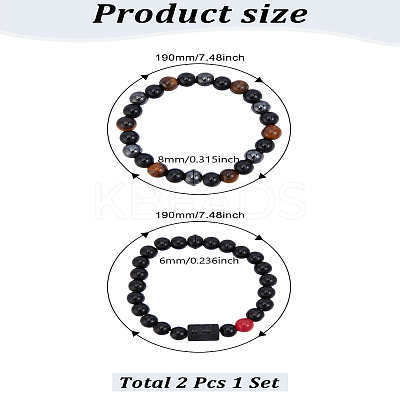 Natural Mixed Gemstone Stretch Bracelets BJEW-LP0001-25F-1