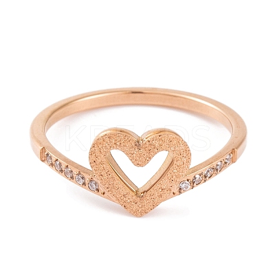 304 Stainless Steel Heart Finger Ring for Women RJEW-C086-06-RG-1