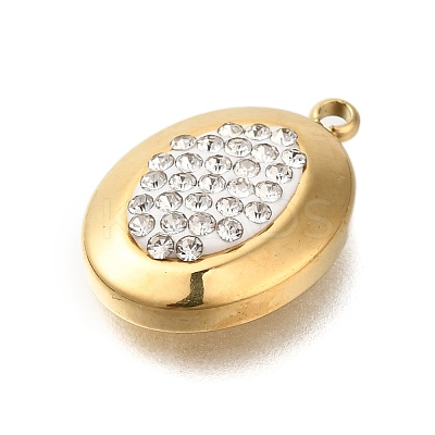 Ion Plating(IP) 304 Stainless Steel with Rhinestone and Polymer Clay Pendants STAS-Q335-11G-1