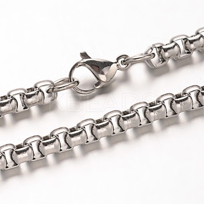 Non-Tarnish 304 Stainless Steel Box Chains Necklaces NJEW-O066-23-1
