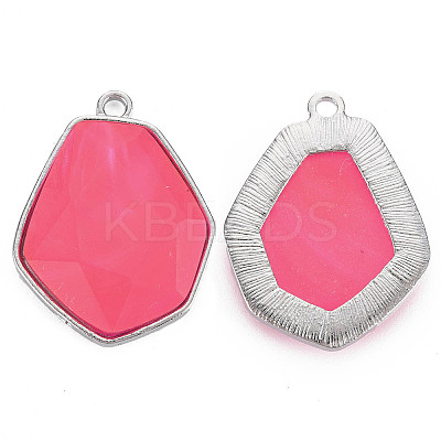 Faceted Glass Pendants PALLOY-N167-01-04P-RS-1