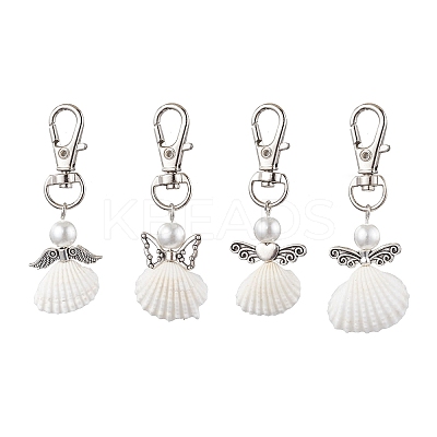 Angel Spiral Shell Pendant Decooration HJEW-JM01964-1