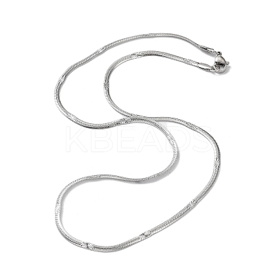 Non-Tarnish 304 Stainless Steel Flat Snake Chain Necklaces for Women NJEW-D058-04P-1