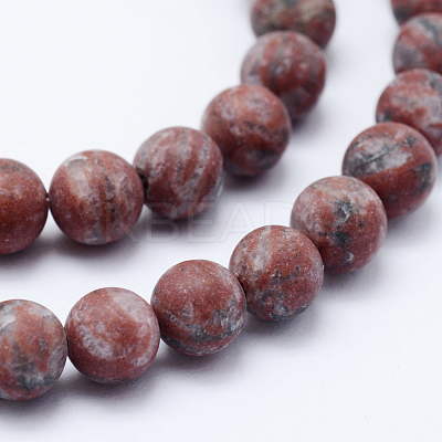 Natural Sesame Jasper/Kiwi Jasper Beads Strands G-F518-23-8mm-1