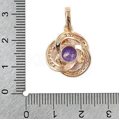 Brass Micro Pave Cubic Zirconia Pendants KK-E795-16KCG-1