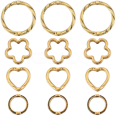 120Pcs 4 Styles Tibetan Style Alloy Bead Frames FIND-SC0008-83-1