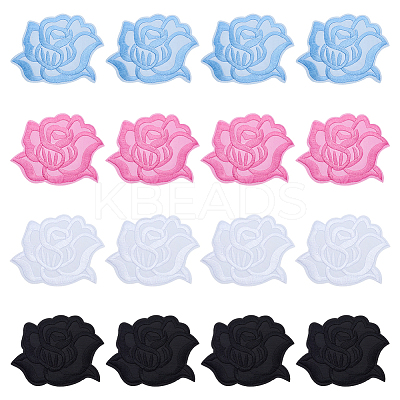 36Pcs 4 Colors Computerized Embroidery Cloth Iron On/Sew On Patches PATC-ME0001-11-1
