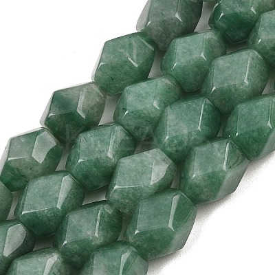 Natural Green Aventurine Faceted Rhombus Beads Strands G-L235A-08B-1