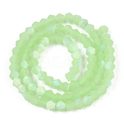 Imitation Jade Bicone Frosted Glass Bead Strands EGLA-A039-J4mm-MB01-1