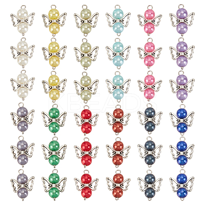 Acrylic & Alloy Connector Charms PALLOY-GO00019-1