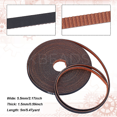 Rubber GT2 Timing Belt AJEW-WH0258-267-1