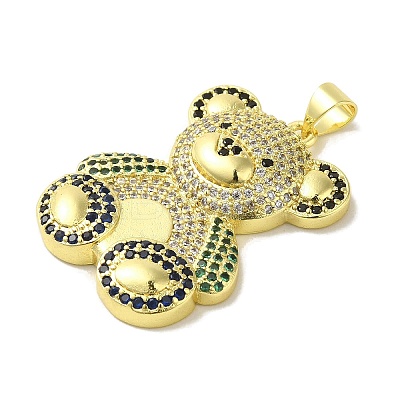 Brass Micro Pave Cubic Zirconia Pendants KK-Z042-30G-01-1