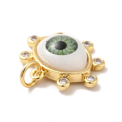 Brass Micro Pave Clear Cubic Zirconia Pendants ZIRC-E006-04G-05-1