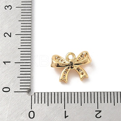 Brass Micro Pave Clear Cubic Zirconia Charms KK-D504-23C-G-1