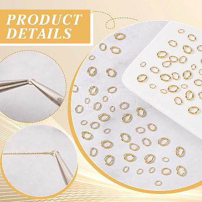 180Pcs 3 Styles 304 Stainless Steel Open Jump Rings STAS-UN0060-99-1