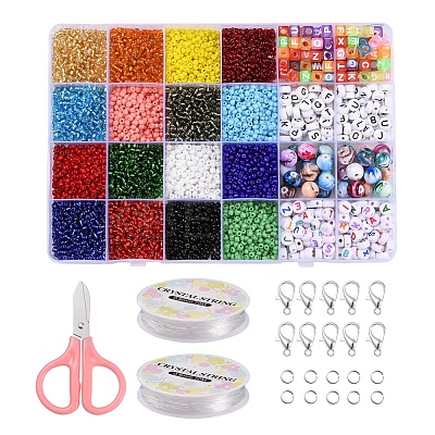 DIY Letter Bracelet Keychain Making Kit DIY-YW0006-01-1