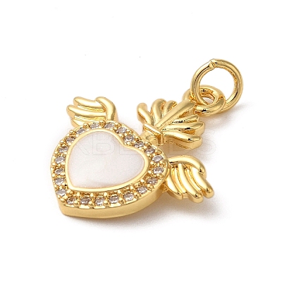 Rack Plating Brass Micro Pave Cubic Zirconia Pendants KK-P279-04A-G-1