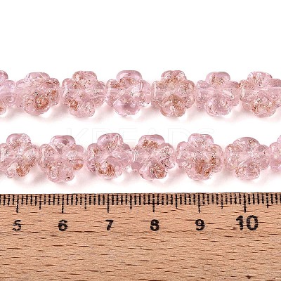 Luminous Handmade Gold Foil Glass Beads Strands FOIL-N029-01B-1