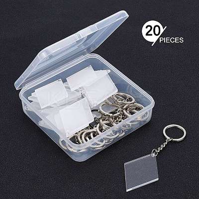 DIY Rhombus with Angle Acrylic Blank Pendant Keychain Making Kits DIY-BC0001-63B-1