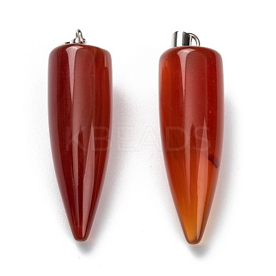 Natural Red Agate Pointed Pendants G-D040-01P-B02-1