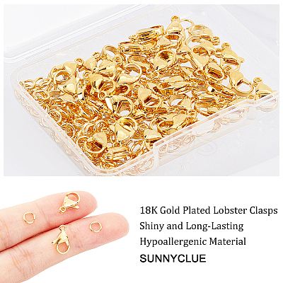 50Pcs 304 Stainless Steel Lobster Claw Clasps STAS-SC0002-93B-1