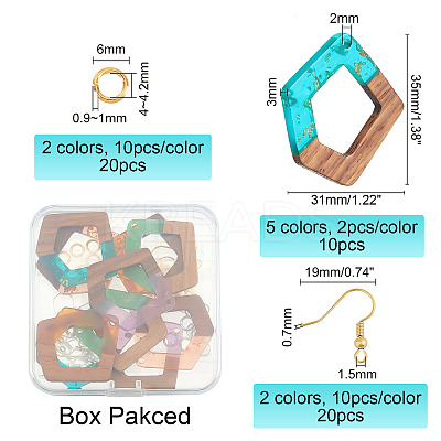 DIY Walnut Wooden Dangle Earring Making Kits DIY-OC0006-67-1