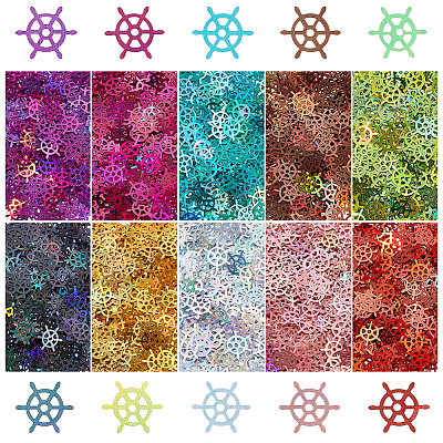 10 Bags 10 Colors PVC Nail Art Glitter Sequins MRMJ-OC0003-50-1