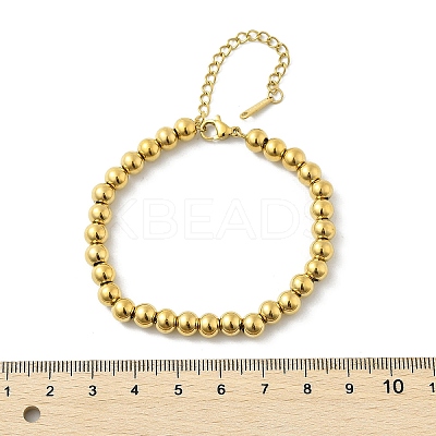 304 Stainless Steel Beaded Bracelets for Women BJEW-P348-01D-G-1