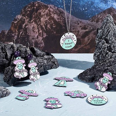 20Pcs 5 Style Opaque Acrylic Pendants SACR-SC0001-06-1