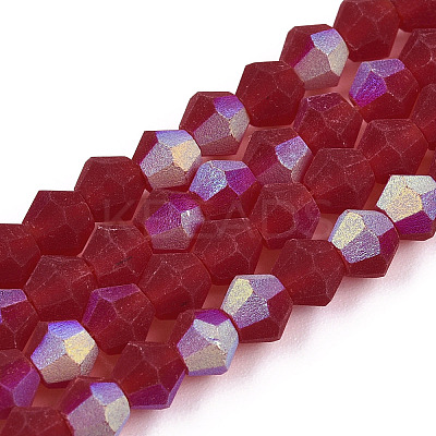 Imitate Austrian Crystal Bicone Frosted Glass Beads Strands EGLA-A039-T3mm-MB27-1