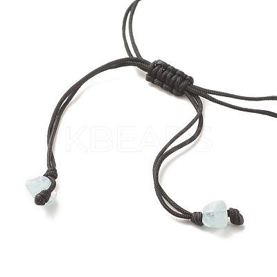 Natural Aquamarine Chips Braided Bead Bracelet BJEW-JB08019-10-1