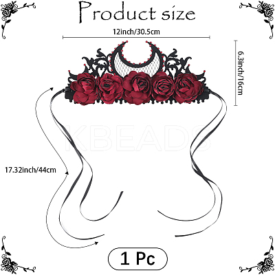 Felt Cloth and Alloy Headwear Crown OHAR-WH20020-01D-1