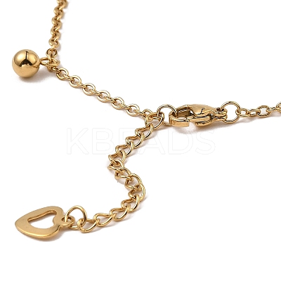 PVD Vacuum Plating 304 Stainless Steel Round Beads Charm Bracelet BJEW-K231-03G-1